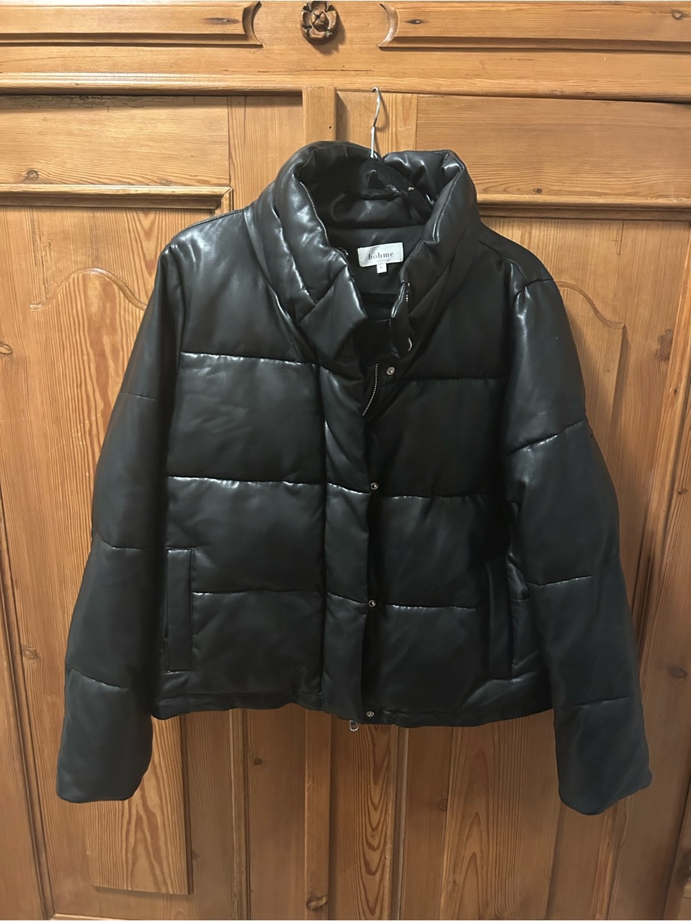 bohme Black Quilted Puffer leather Jacket
